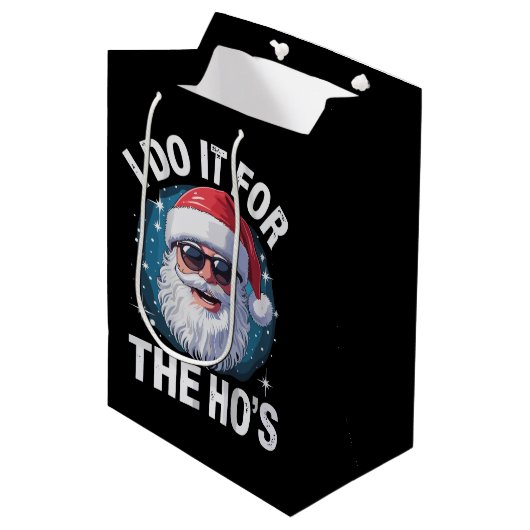I Do It For The Ho's Funny Inappropriate Christmas Medium Cadeauzakje (Voorkant Gekanteld)