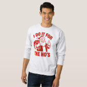 "I Do It For The Ho's" Funny Santa Trui (Voorkant volledig)