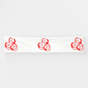 I Do Kiss Me Be Mine Valentijnsdag 2.5x12 Vinyl Spandoek