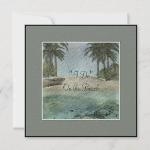 "I Do" Sur la plage Destination Mariage Invitation