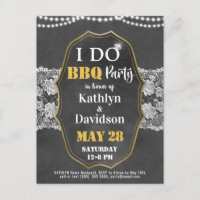 I DO Verloving Elegant Kant Chalkboard BBQ Party