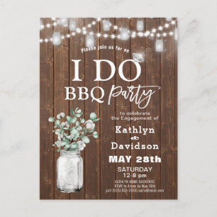 I DO Verloving Elegante Eucalyptus Green BBQ Uitnodiging Briefkaart