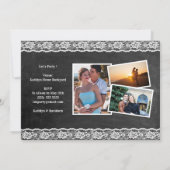 I DO Verloving Foto Elegant Kant Krijtbord BBQ Kaart (Achterkant)