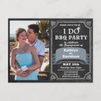 I DO Verloving Foto Zwart Chalkboard BBQ Party