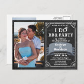 I DO Verloving Foto Zwart Chalkboard BBQ Party Uitnodiging Briefkaart (Voorkant / Achterkant)