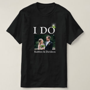 I DO Verloving Ring Couple Photo Name Minimal T-shirt