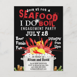 I DO Verloving Seafood Party Invitation Briefkaart