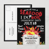 I DO Verloving Seafood Party Invitation Briefkaart (Voorkant / Achterkant)