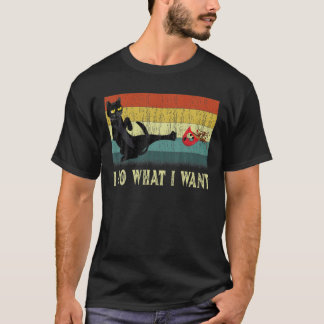 I Do What I Want Funny Black Cat Lovers T-shirt