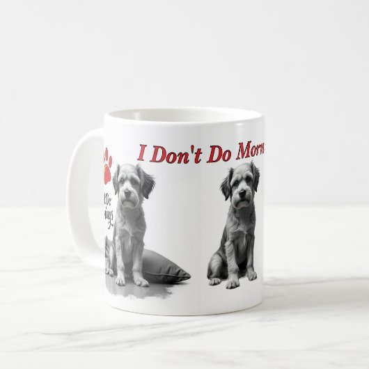 I Don’t Do Mornings – Grumpy Dog Mug (Devant gauche)