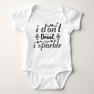 "I don't drool i sparkle" grappige baby bodysuit