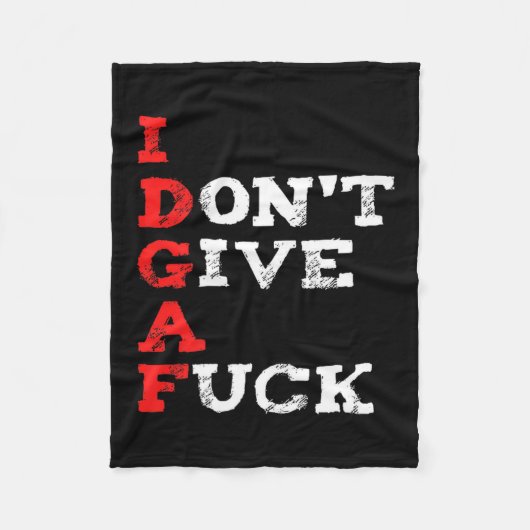 I Don't Give A For  Fleece Deken (Voorkant)