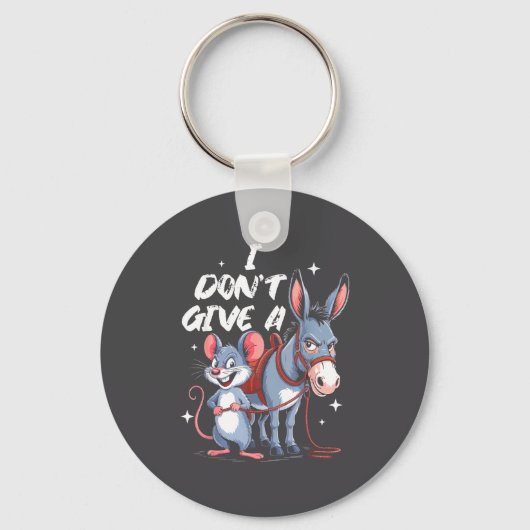 I Don't Give A Rats Mouse &amp; Funny  Sleutelhanger (Voorkant)