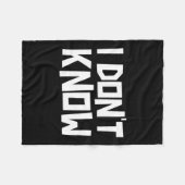 I Don't Know Funny Sarcastic Saying Long Sleeve  Fleece Deken (Voorkant (Horizontaal))