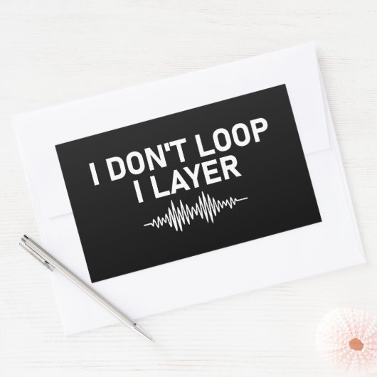 I Don't Loop I Layer Minimal Music V2 Rechthoekige Sticker (Envelop)