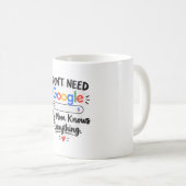 I Don't Need Google My Mom Knows Everything - MUG (Devant droit)