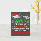 I Don't Need Santa I Already Sit On A Bearded Man' Kaart (Gele Bloem)