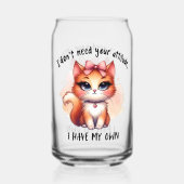 I Don't Need Your Attitude Funny Cat Lover Gift  (Verso)