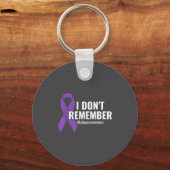 I Don't Remember Purple Ribbon Elepsy Awareness  Sleutelhanger (Voorkant)