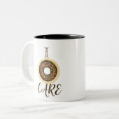 I DONUT CARE Bruine Chocolade Sprinkle Chique Mode Tweekleurige Koffiemok (Voorkant links)