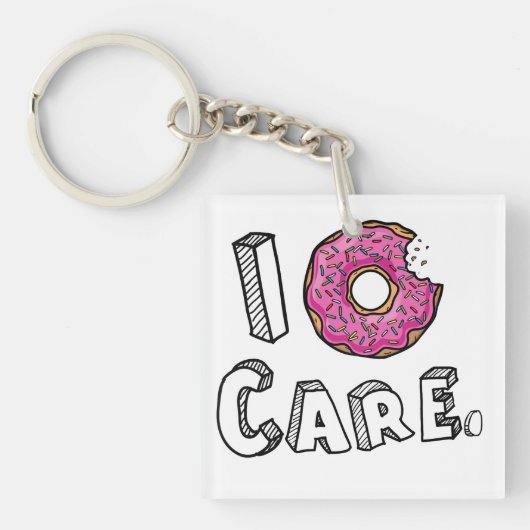 I Donut Care Funny Sleutelhanger (voorkant)