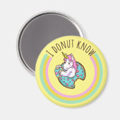 I Donut Know | Unicorn Magneet (Voorkant / Achterkant)