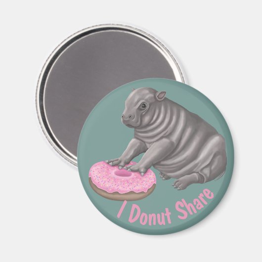 I Donut Share Hippo Magneet (Voorkant / Achterkant)