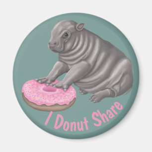 I Donut Share Hippo Magneet