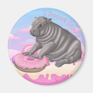 I Donut Share Hippo Magneet