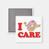 I Doughnut (Do Not) Care Cartoon Magneet (Voorkant / Achterkant)