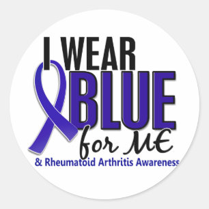 I Draag Blauwte Reumatoïde artritis RA Ronde Sticker