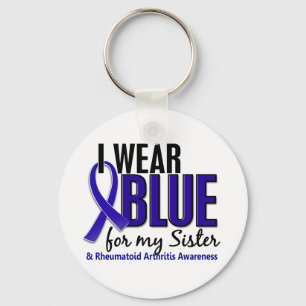 I Draag Blue Sister Rheumatoïde artritis RA Sleutelhanger