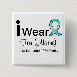  I Draag een ovariumkankerlint Vierkante Button 5,1 Cm