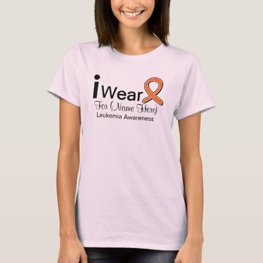 I Draag leukemiecribbon T-shirt (Voorkant)
