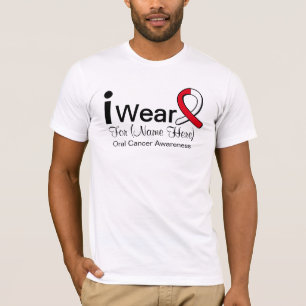I Draag lint voor orale kanker T-shirt
