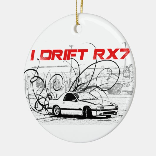 I Drift RX7 Keramisch Ornament (Links)