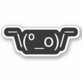 I Dunno LOL' NB\(º_o) / Emoticon Japans Kaomoji Sticker (Voorkant)