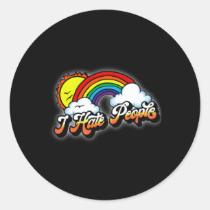 I E Mensen Antisociaal Introvert Rainbow Ronde Sticker