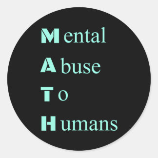 I E Wiskunde Sucks Tal Misbruik Humor Joke N Ronde Sticker