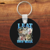 I Eat Dry Wall Funny Cat Meme  Sleutelhanger (Voorkant)