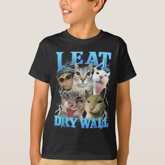 I Eat Dry Wall Funny Cat Meme  T-shirt (Voorkant)