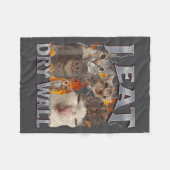 I Eat Drywall Funny Cat Meme Bootleg Graphic Fleece Deken (Voorkant (Horizontaal))