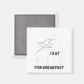 I Eat Hills For Breakfast Motivational Running Quo Magneet (Voorkant / Achterkant)
