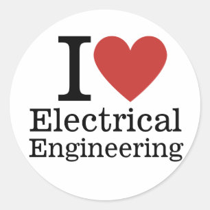 I ❤️ Elektrotechniek voor studenten / faculteit Ronde Sticker
