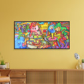 I Exist By Squid Fear City (2.5) Canvas Afdruk (Insitu (Woonkamer))