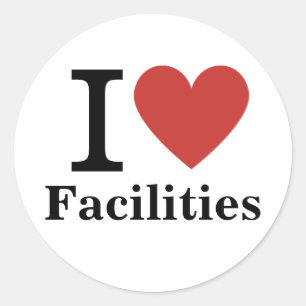 I ❤️ Faciliteiten voor werknemers CUSTOM Ronde Sticker