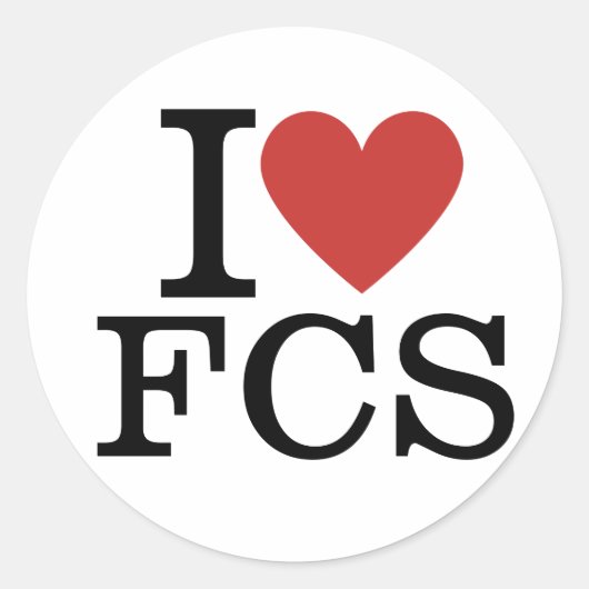 I ❤️ FCS Familie- en Consumentenwetenschappen Ronde Sticker (Voorkant)