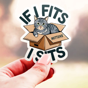 I Fits I Sits Cat Personnalisé Nom Vinyl Sticker
