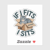 I Fits I Sits Cat Personnalisé Nom Vinyl Sticker (Feuille)