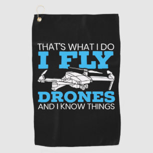 I Fly Drones Golfhanddoek